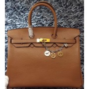 Hermes Birkin 35CM Tote Bag Litchi Leather HB35GL Wheat VS01683