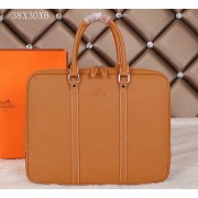 Hermes Briefcase Original Calf Leather HM086 Wheat VS02173