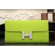 Hermes Constance Long Wallets Original Leather HA909 Light Green VS03046