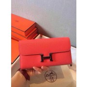 Hermes Constance Long Wallets Original Leather HA909 Light Red VS03725
