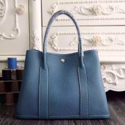 Hermes Garden Party 36 30 Tote Bag in Imported Togo Leather Denim Blue VS07504
