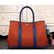 Hermes Garden Party 36cm 30cm Tote Bag Canvas Orange&Blue VS05174
