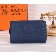 Hermes Grainy Leather Clutch H6001 Blue VS03394