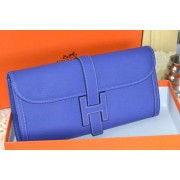Hermes Jige Clutch Bag Calfskin Leather Royal VS06096