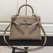 Hermes Kelly 28 Tote Bag in Light Grey Swift Leather HK1220 VS06191