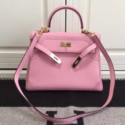 Hermes Kelly 28 Tote Bag in Pink Swift Leather HK1220 VS08376