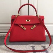 Hermes Kelly 28 Tote Bag in Red Togo Leather HK0928 VS08435