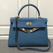 Hermes Kelly 32 Tote Bag in Blue Togo Leather HK0932 VS09909