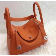 Hermes Lindy 30CM Original Leather Shoulder Bag HLD30 Orange VS09806