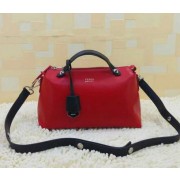 High Imitation Fendi BY THE WAY Bag Calfskin Leather FD2356 Red&Black VS07453