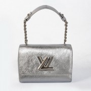 High Imitation Louis Vuitton EPI Leather Chain Louise Shoulder Bag M48618 Silver VS08622