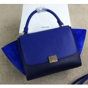 High Quality Celine mini Trapeze Bag Suede Leather CL005 Blue&Royal VS00869