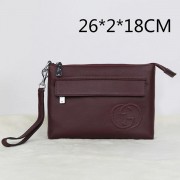High Quality Gucci Original Grainy Leather Clutch G8016 Burgundy VS01210