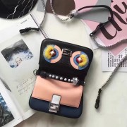 High Quality Imitation Fendi Double Micro Baguette Bag Black Soft Calfskin F51120 VS07731