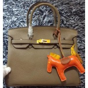 Hot Fake Hermes Birkin 30CM Tote Bags Litchi Leather H30LI Khaki VS04342