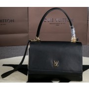 Hot Louis Vuitton Soft Leather Top Handle Bag M37113 Black&White VS08906