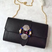Hot Miu Miu Crystal Goat Leather Clutch Bag Black 5BF041 VS01230