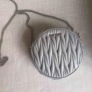 Hot Miu Miu Matelasse Nappa Leather Round Little Bag Grey 5BH031 VS09648