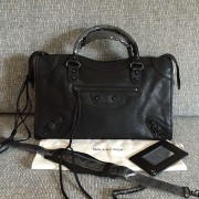 Imitation 1:1 Balenciaga Classic Black Metallic Edge City Goat Leather Bag Black 101420 VS08614