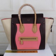 Imitation 1:1 Celine Luggage Mini Tote Bag Original Leather CLY33081L Pink VS09085