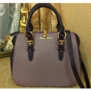 Imitation 1:1 miu miu Madras Goat Leather Top-handle Bag RL0063 Purple VS01680