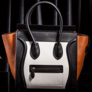 Imitation AAA Celine Luggage Micro Boston Bag Original Goat Leather CLT3307 White&Black&Brown VS06634