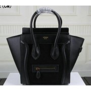 Imitation AAA Celine Luggage Micro Tote Bag Suede Leather C3308M Black VS05821