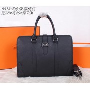 Imitation AAA Hermes Briefcase Grainy Leather H88135 Black VS09405