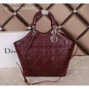 Imitation AAAAA Dior Panarea Sheepskin Leather Tote Bag CD5180 Wine VS00388