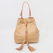 Imitation AAAAA Prada Drawstring Pouch Nero Bag BR5069 in Apricot Original Calfskin Burnished Leather XZ VS08768