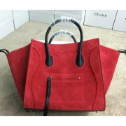 Imitation Best Celine Luggage Phantom Bag Nubuck Leather 99013 Red&Black VS04343
