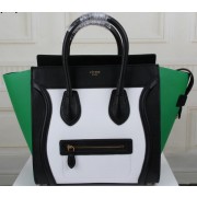 Imitation Celine Luggage Mini Tote Bag Original Leather CTS3308 White&Black&Green VS00907