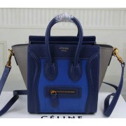 Imitation Celine Luggage Nano Bag Original Leather C3308S Blue&Royal&Grey VS02117
