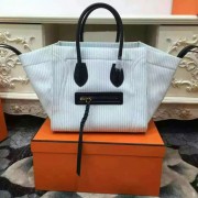 Imitation Celine Medium Luggage Phantom Handbag In White And Green Textile CT169952 VS01031