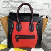 Imitation Celine Micro Luggage Tote Bag Original Leather C164173 Red&Black&Brown VS01171