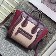 Imitation Celine Nano Luggage Original Leather Pink&Burgundy CL180910 VS07908