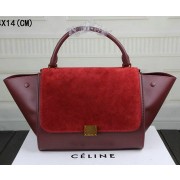 Imitation Celine Trapeze Bag Suede Leather C3342 Burgundy&Maroon VS08147