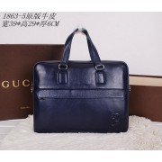 Imitation Cheap Gucci Smooth Leather Business Briefcase 18635 Blue VS00798