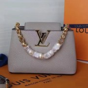 Imitation Cheap Louis Vuitton Taurillon Leather Capucines Mini Chain Grey M42935 VS07054