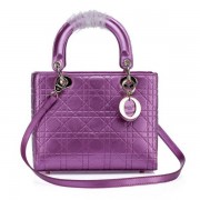 Imitation Christian Dior Calfskin Leather Mini Lady Dior Bag CD6325 Purple VS06887