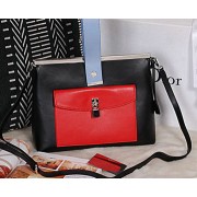 Imitation Dior Pocket Tote Bag Original Leather D0328 Black&Red VS01354