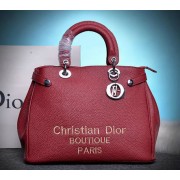 Imitation Dior Shish Tote Bag Grainy Calfskin Leather D9691 Red VS06872