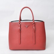 Imitation Fashion Prada Twin Saffiano Leather Cuir Large Tote BN2820 in Red with Silver Hardware XZ VS06578