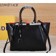 Imitation Fendi 3Jours Tote Bag Calfskin Leather F2358 Black VS05245