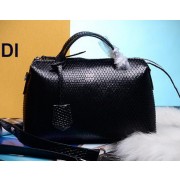 Imitation Fendi BY THE WAY Bag Original Snake Leather F2388 Black VS05155