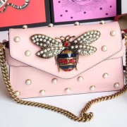 Imitation Gucci Broadway Leather Clutch Light Pink 453778 VS02845