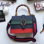 Imitation Gucci Dionysus Leather Top Handle Bag Blue/Green/Red 448075 VS05346
