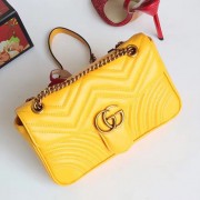 Imitation Gucci GG Marmont Matelasse Shoulder Bag Yellow 443497 VS02739