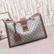 Imitation Gucci Padlock GG Supreme Canvas Shoulder Bag Brown 479197 VS04316