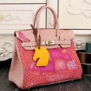 Imitation Hermes Birkin 35CM Tote Bag Painting Leather H35CO Pink VS02921